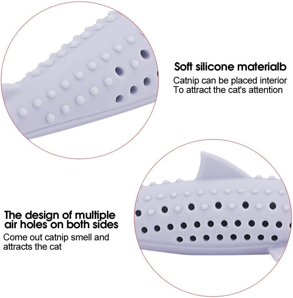 Interactive fish cat toy silicone design