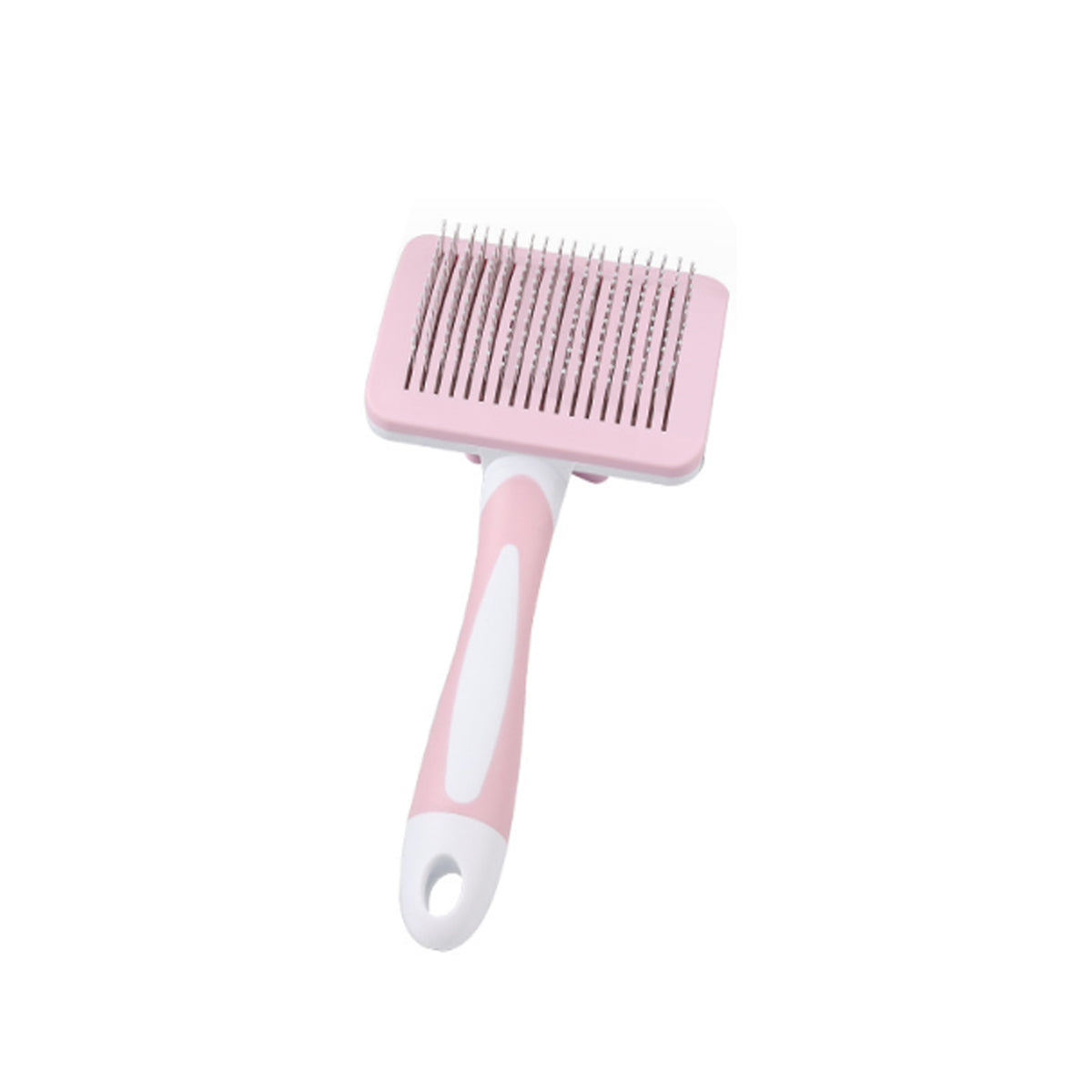 Self-cleaning slicker brush for pet grooming