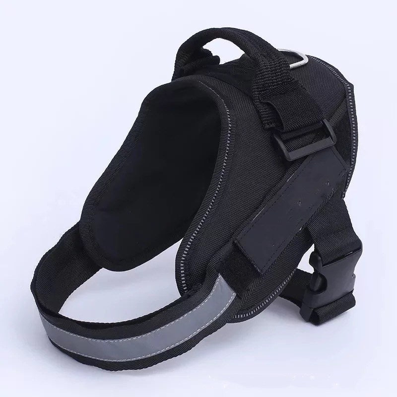 Dog harness black nylon chest strap