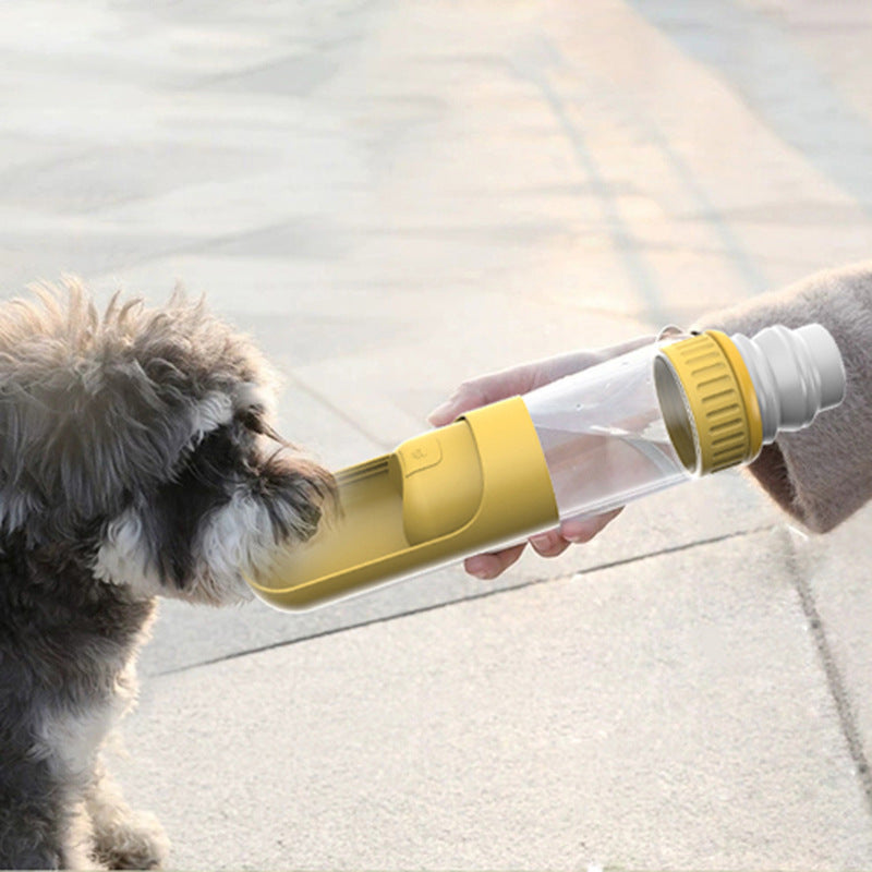 Travel water bottle with built-in bowl