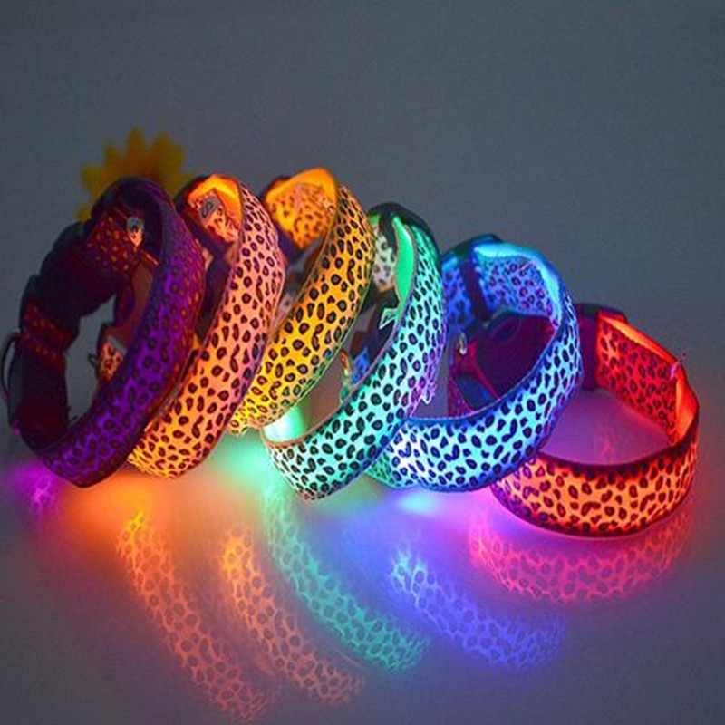 LED safety dog collar adjustable pet collar