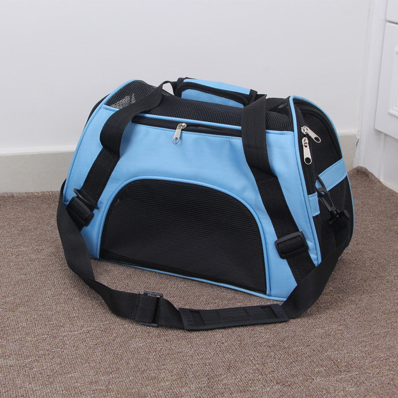 Pet mesh carrier bag spacious interior