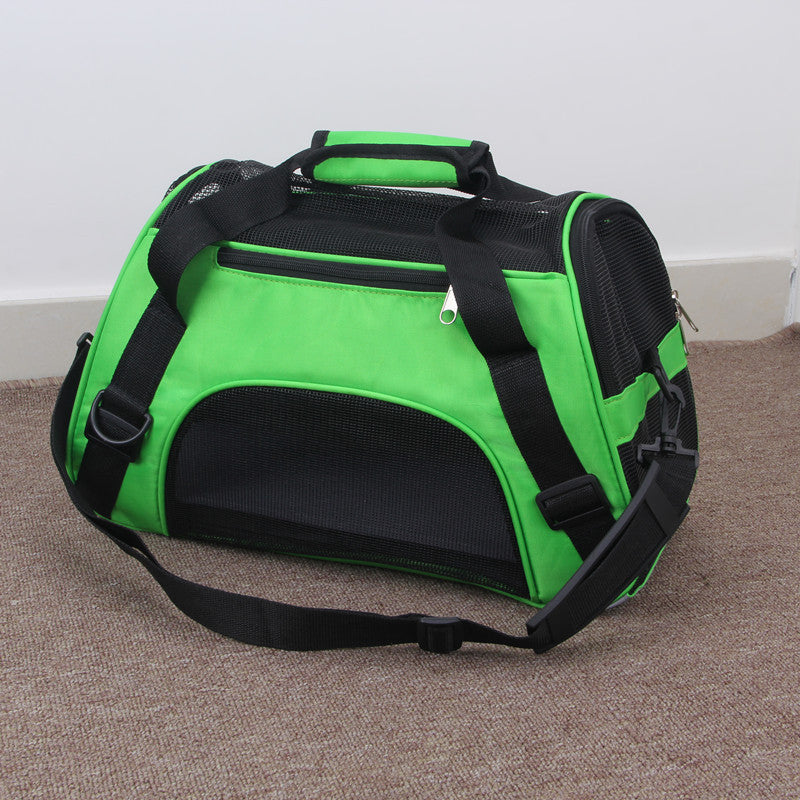 Pet mesh carrier bag black and blue options