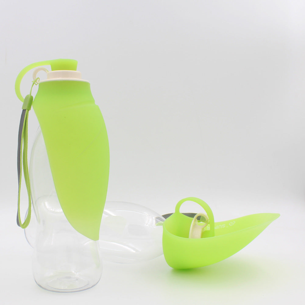Portable pet water bottle with bowl