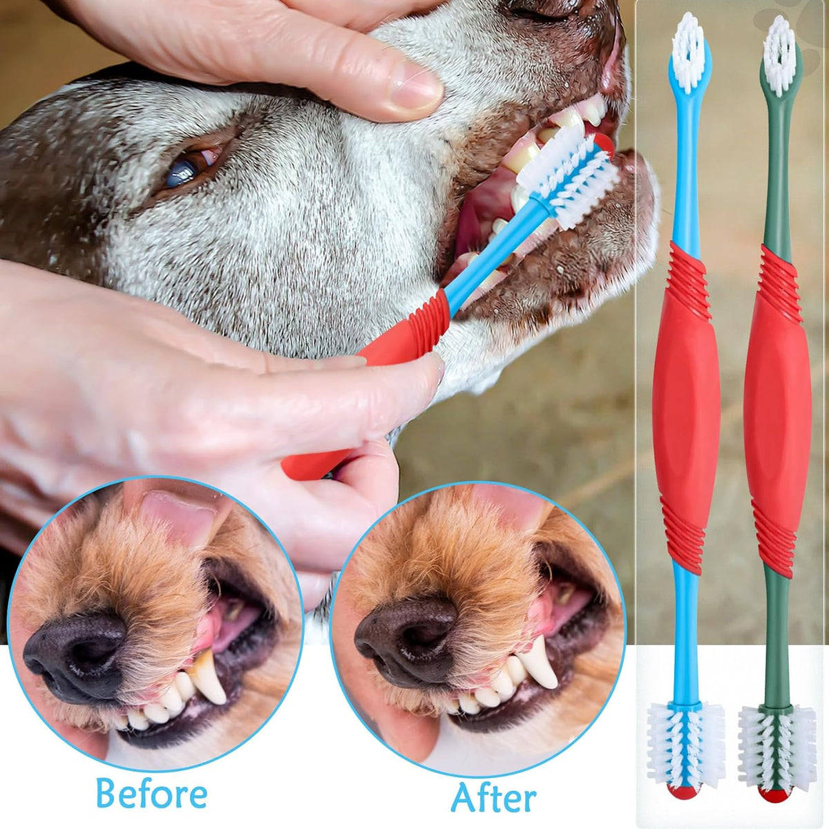 Pet dental care kit 360 degree soft bristles