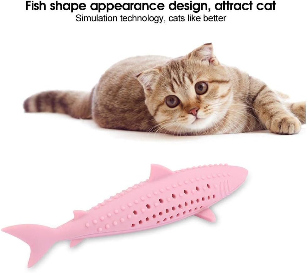 Interactive fish cat toy silicone design
