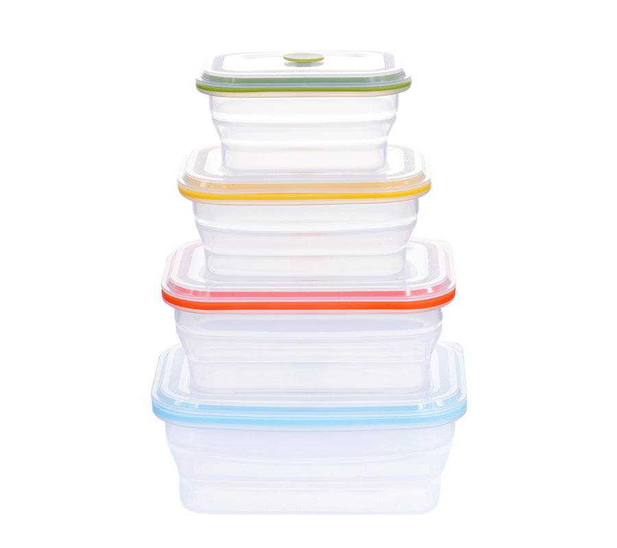 Pet folding lunch box silicone container