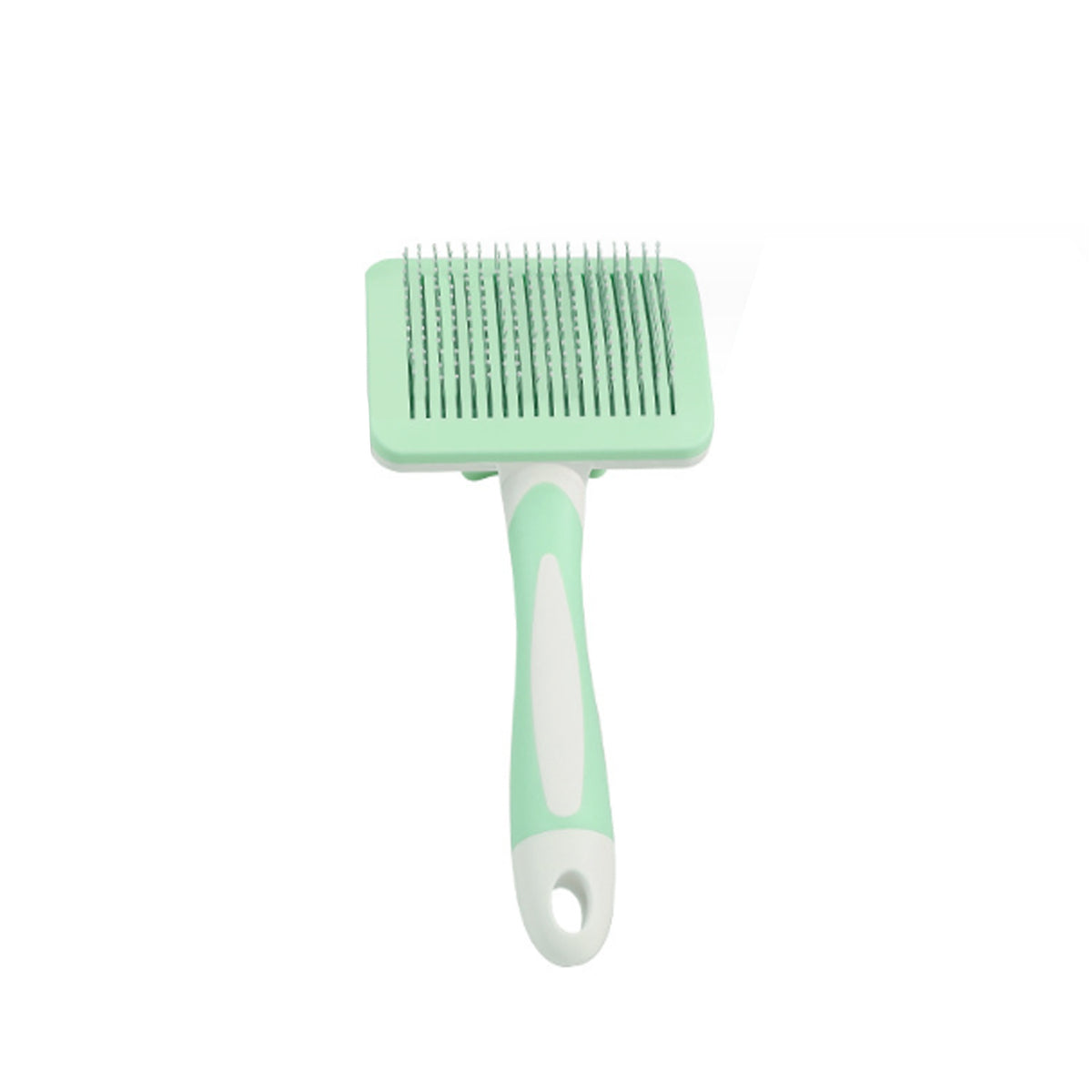 Self-cleaning slicker brush for pet grooming