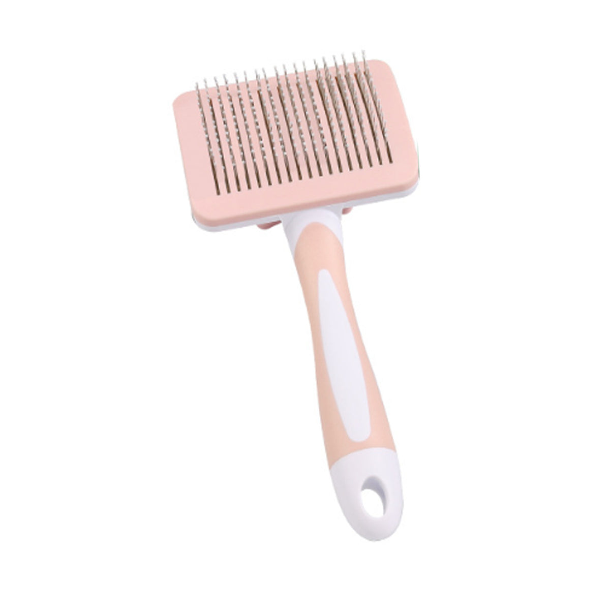 Self-cleaning slicker brush for pet grooming