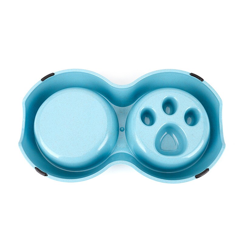 Stainless steel double bowl pet tableware food and water bowls