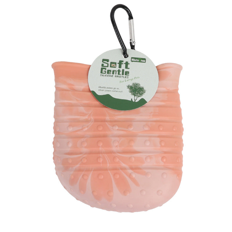Silicone paw cleaner cup with soft bristles