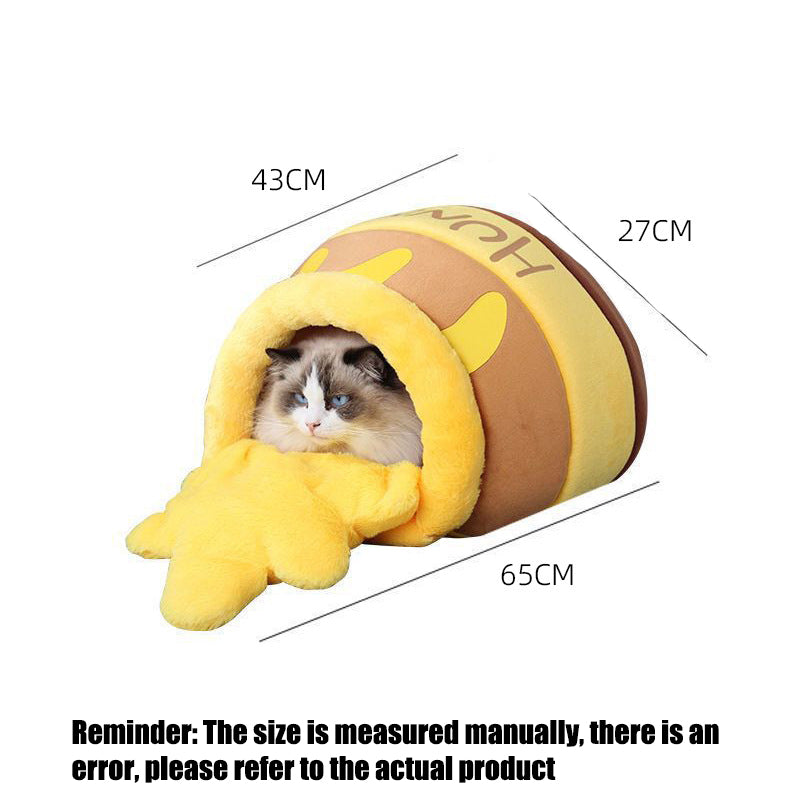 Cozy donut cat bed with raised edges