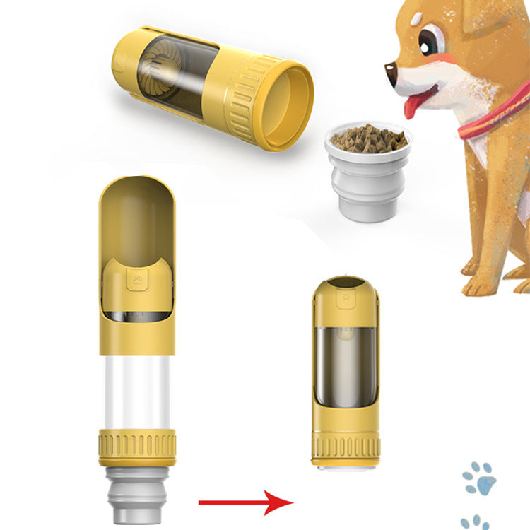 Travel water bottle with built-in bowl