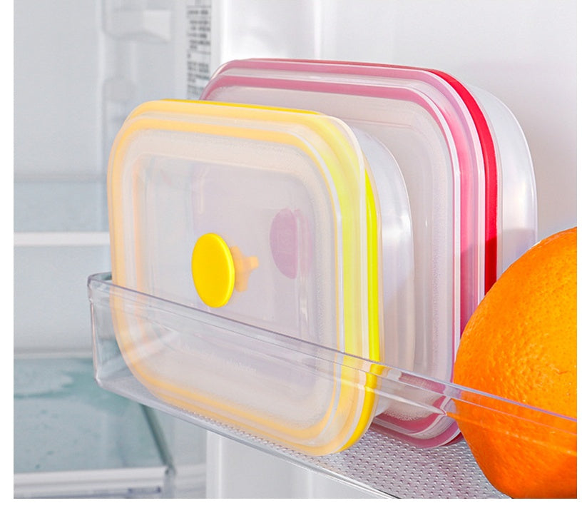 Pet folding lunch box silicone food container