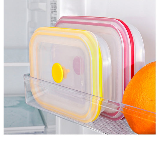 Pet folding lunch box silicone food container