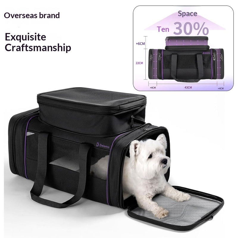 Expandable pet carrier bag dog travel carrier