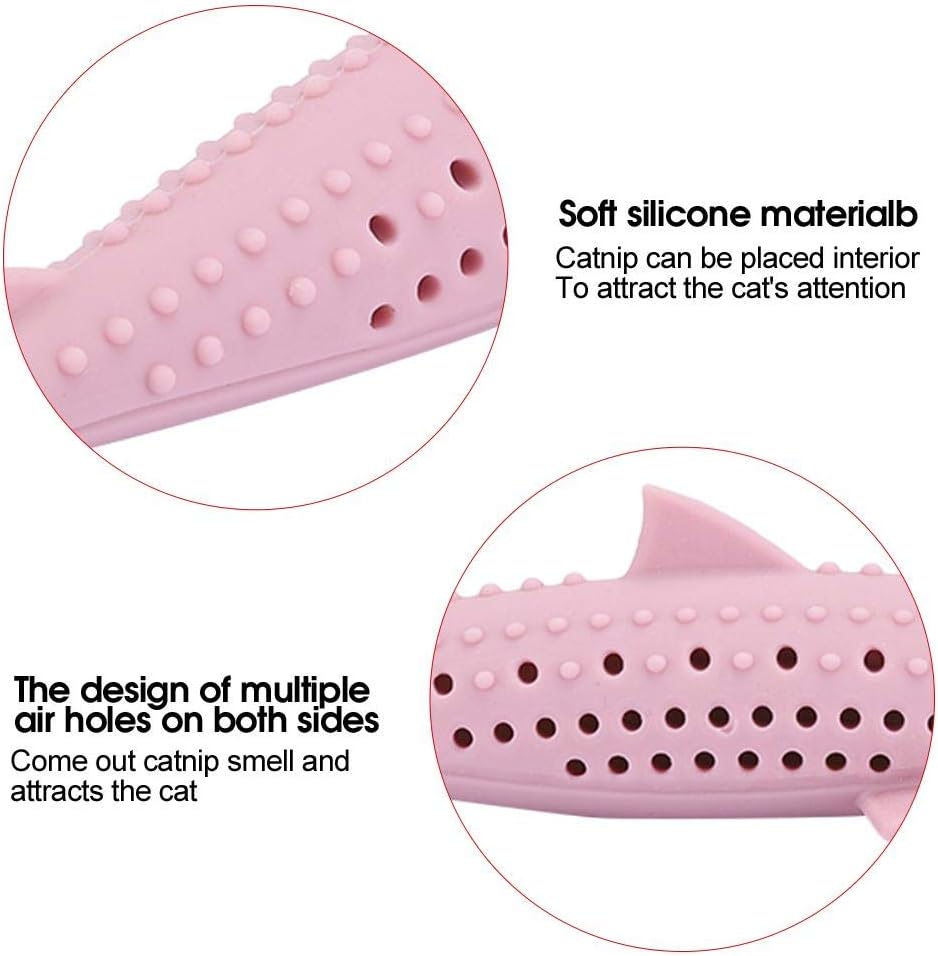 Interactive fish cat toy silicone design