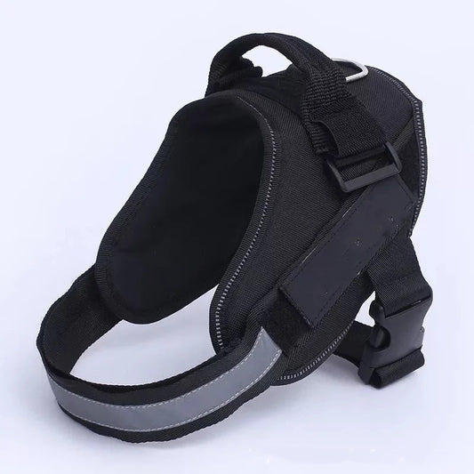 Dog harness black nylon chest strap
