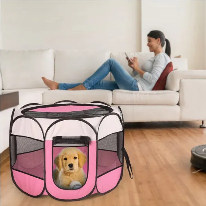 Foldable pet house fence design