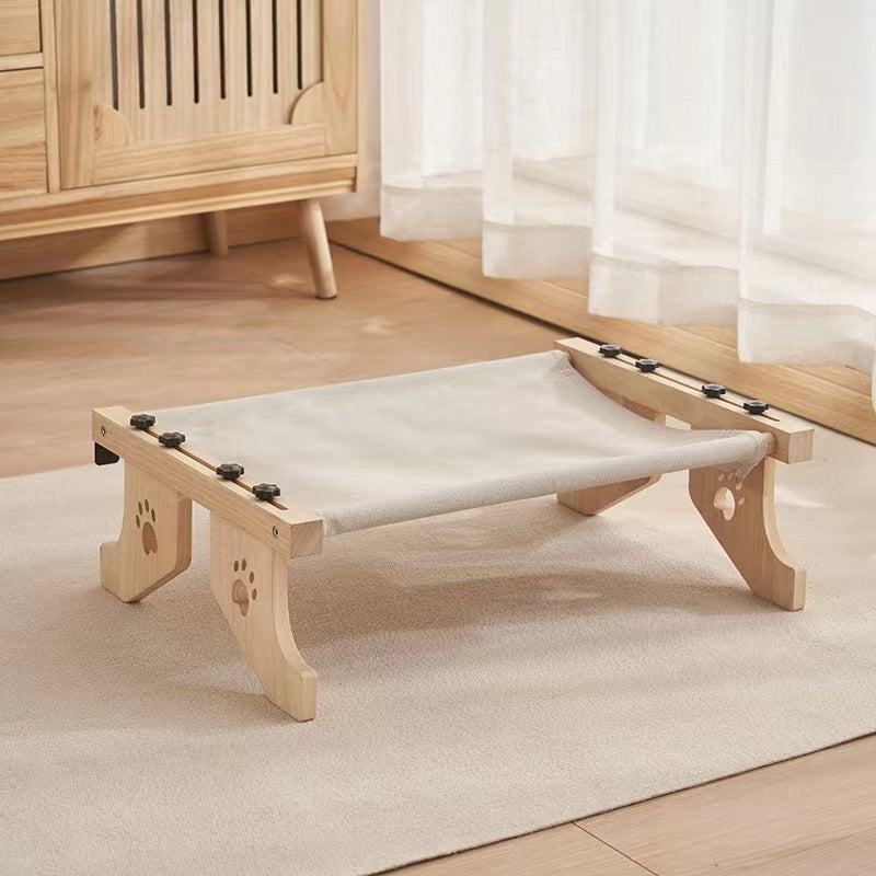 cozy window cat hammock with wooden frame for cats to sunbathe and relax