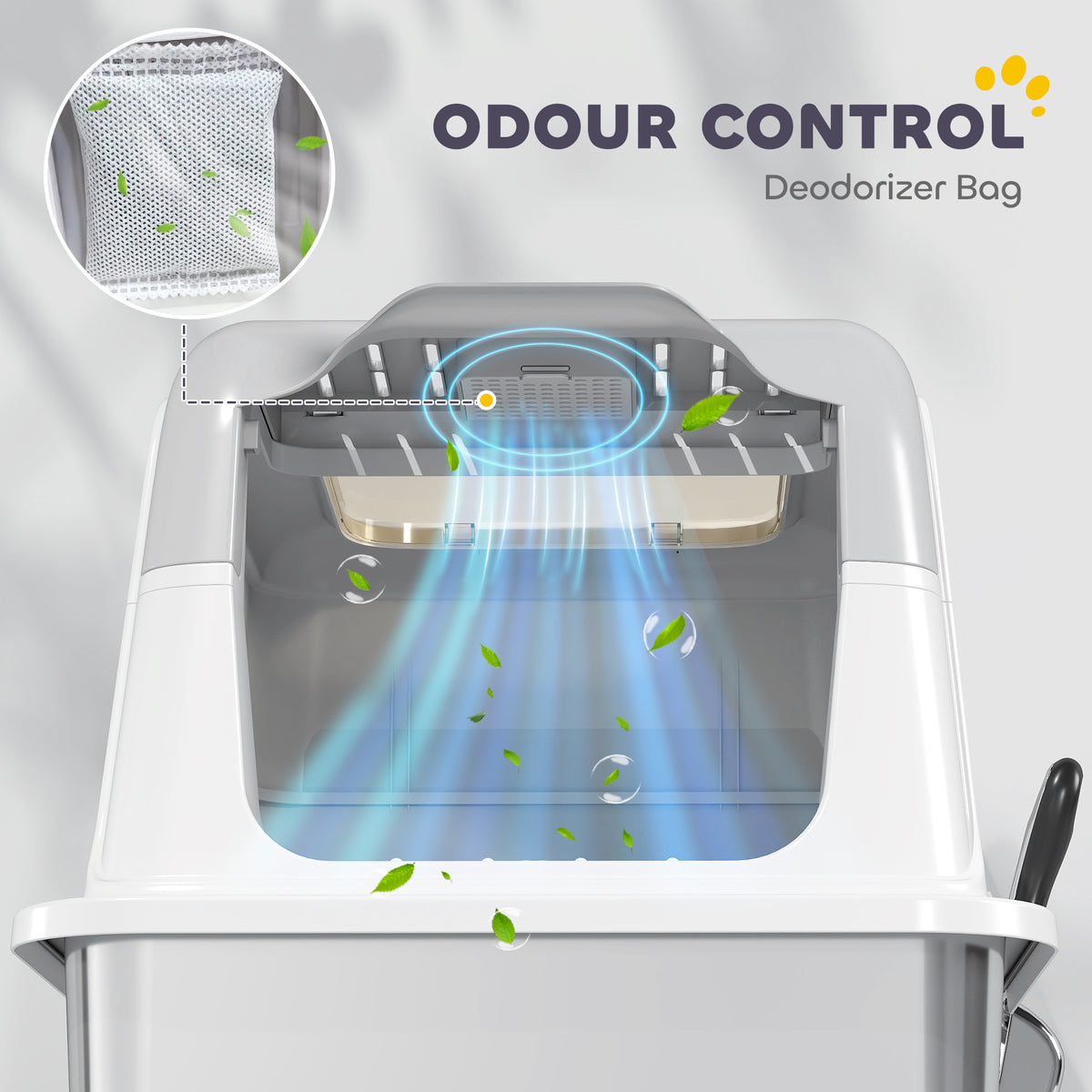Cat litter box with top exit