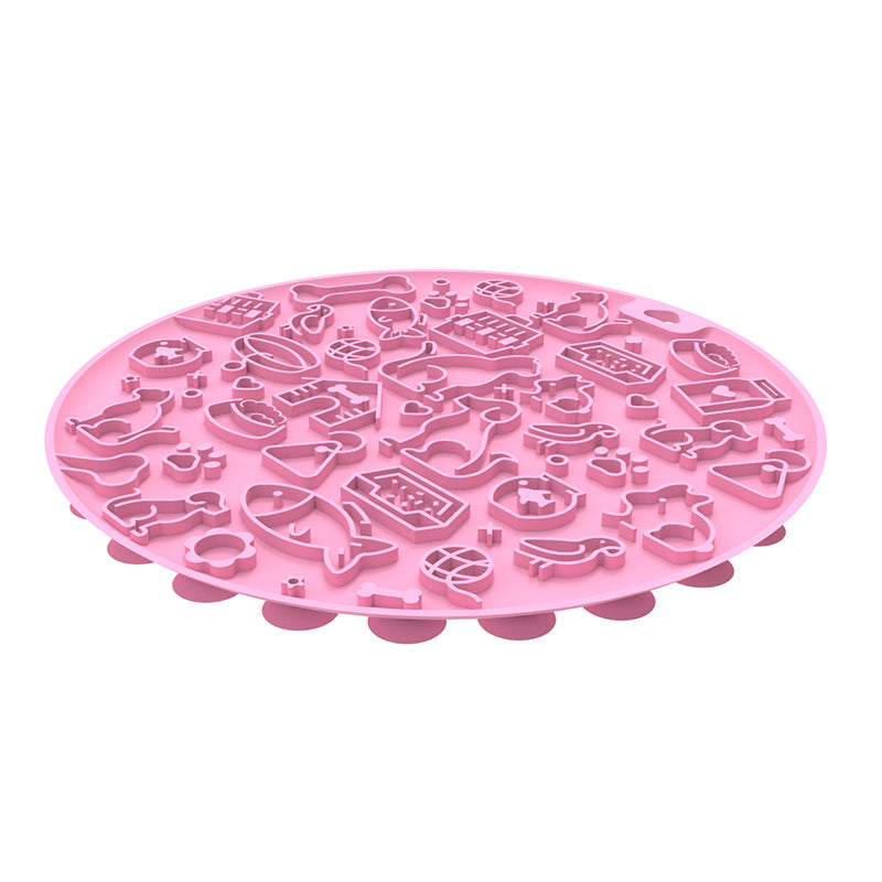 Pet licking mat textured treat surface
